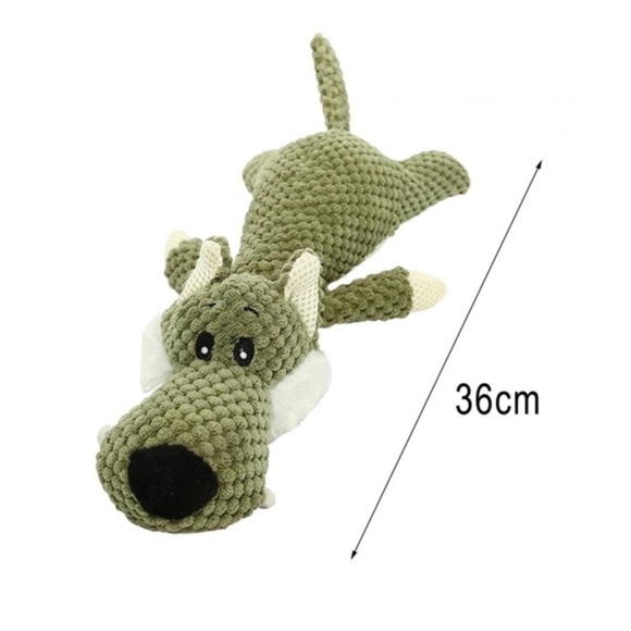 🐾 Green Plush Indestructible Chew Toy for Dogs - Picture 5 of 15